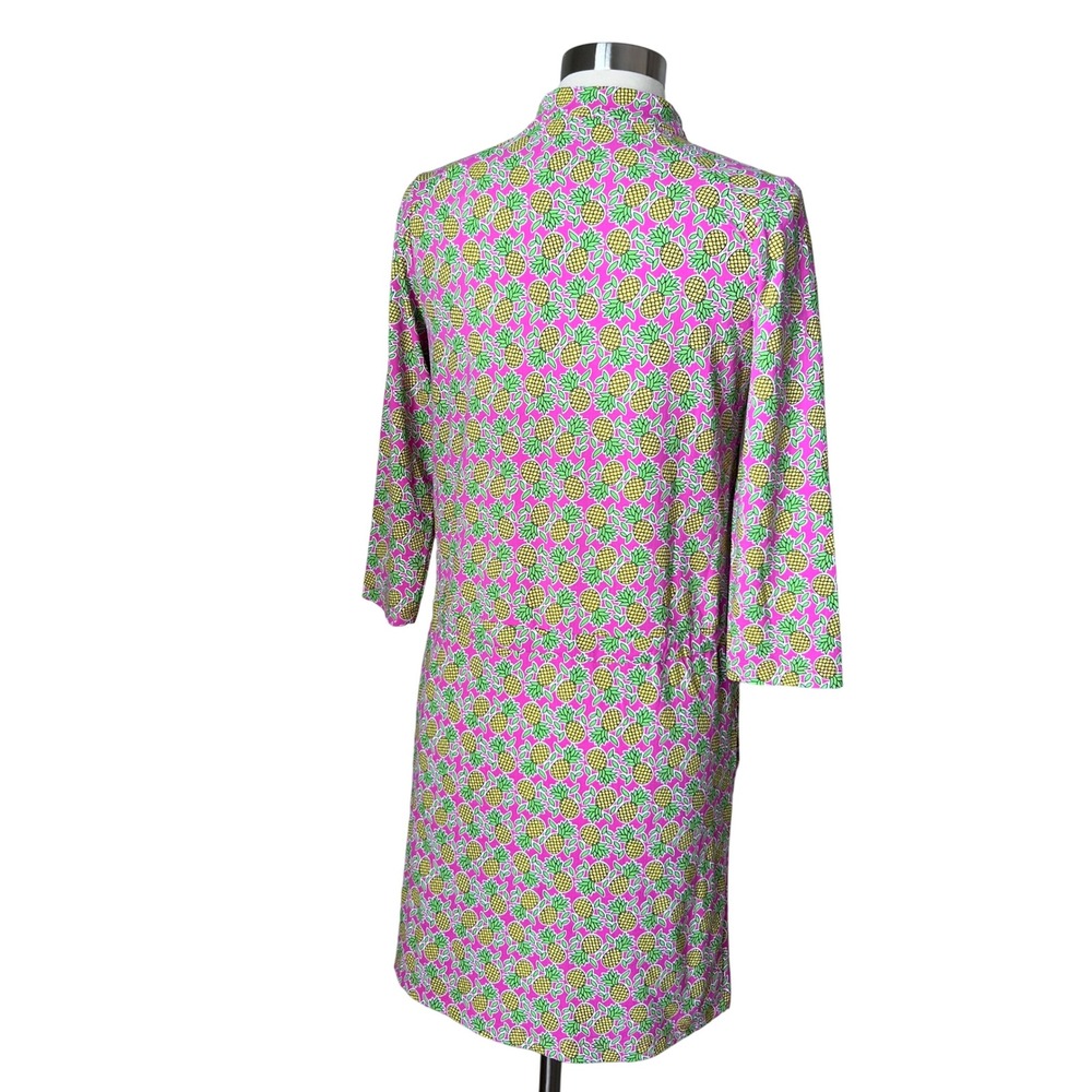 IBKUL Womens Pink Pineapple Print UPF 50+‎ Quarter Zip Golf Sporty Dress Small - Picture 7 of 15